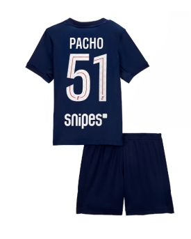 Billige Fotballdrakt Paris Saint-Germain Willian Pacho #51 Replika Hjemmedraktsett Barn 2025-26 Kortermet (med bukser)